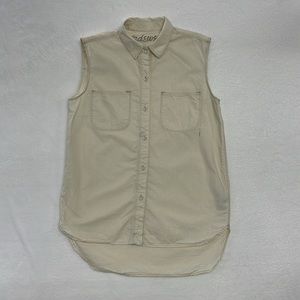 Madewell Sleeveless Buttom Front Shirt Cream Women’s Small